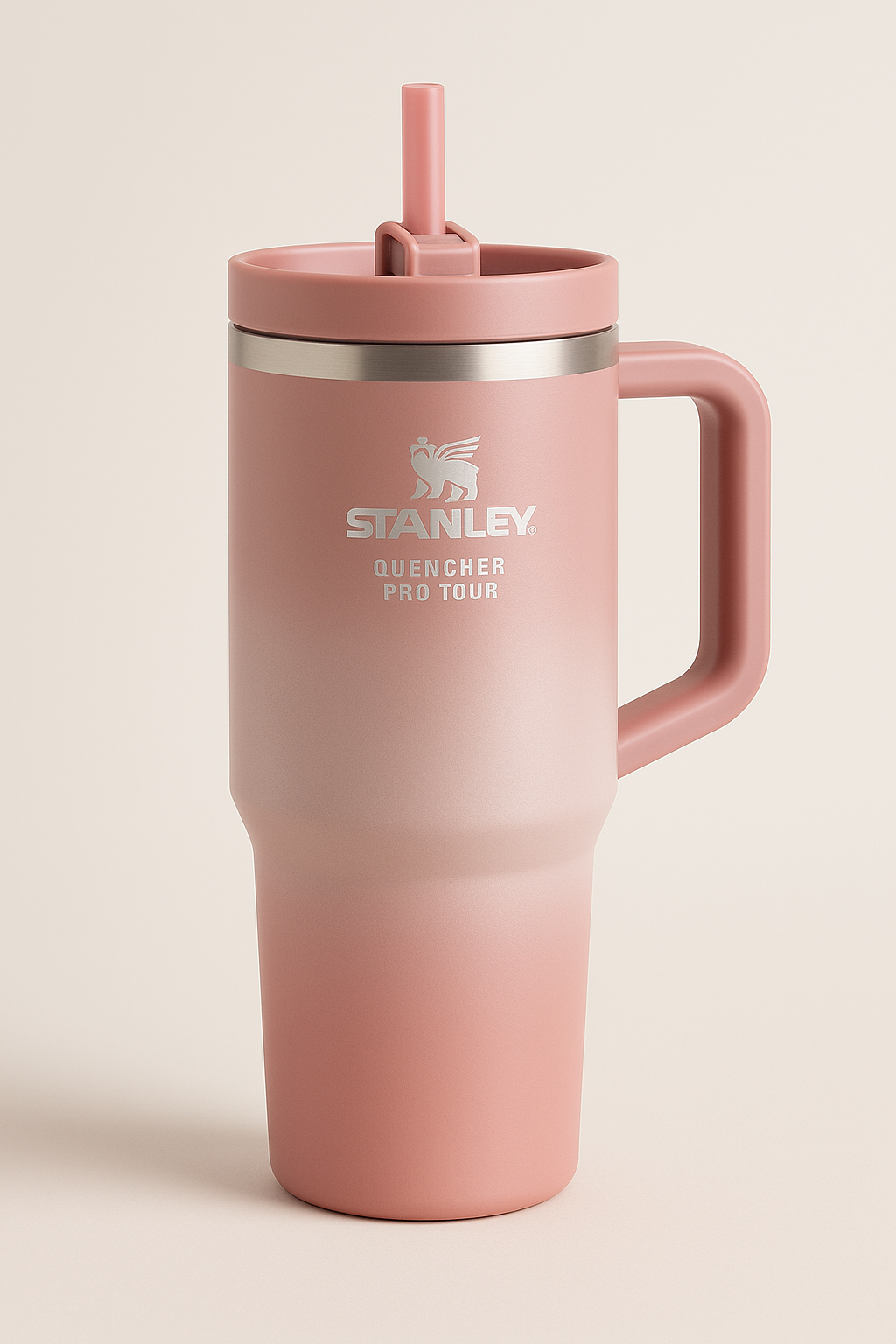 Stanley Quencher ProTour Flip Straw Tumbler with Leakproof Lid 30 oz | Built-In Straw and Handle | Cup Holder Compatible for Travel | Insulated Stainless Steel Cup | BPA-Free | Rose Quartz Fade