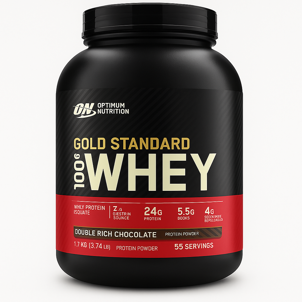 Optimum Nutrition (ON) Gold Standard 100% Whey Protein Powder 1.7 Kg (Double Rich Chocolate), 55 Serves, for Muscle Support & Recovery, Vegetarian - Primary Source Whey Isolate