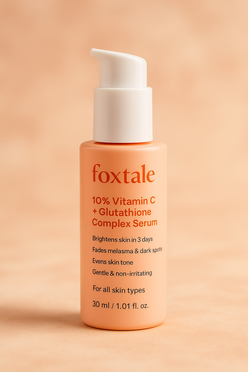 Foxtale 10% Vitamin C + Glutathione Complex Serum, Brightens skin in 3 days, Fades melasma & dark spots, Evens Skin tone, Gentle & Non-irritating, For All Skin types, Men & Women